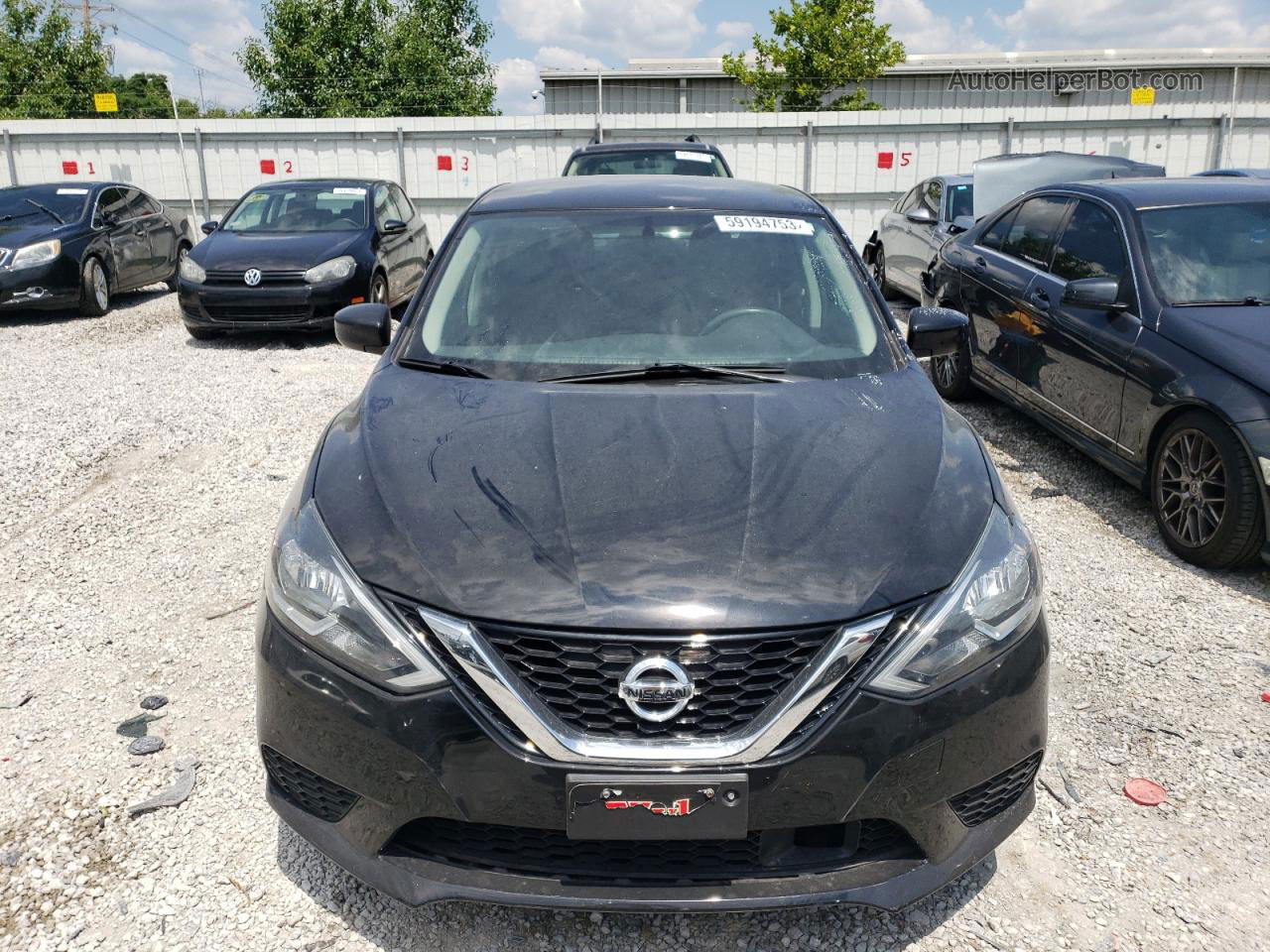 2019 Nissan Sentra S Черный vin: 3N1AB7APXKL628854