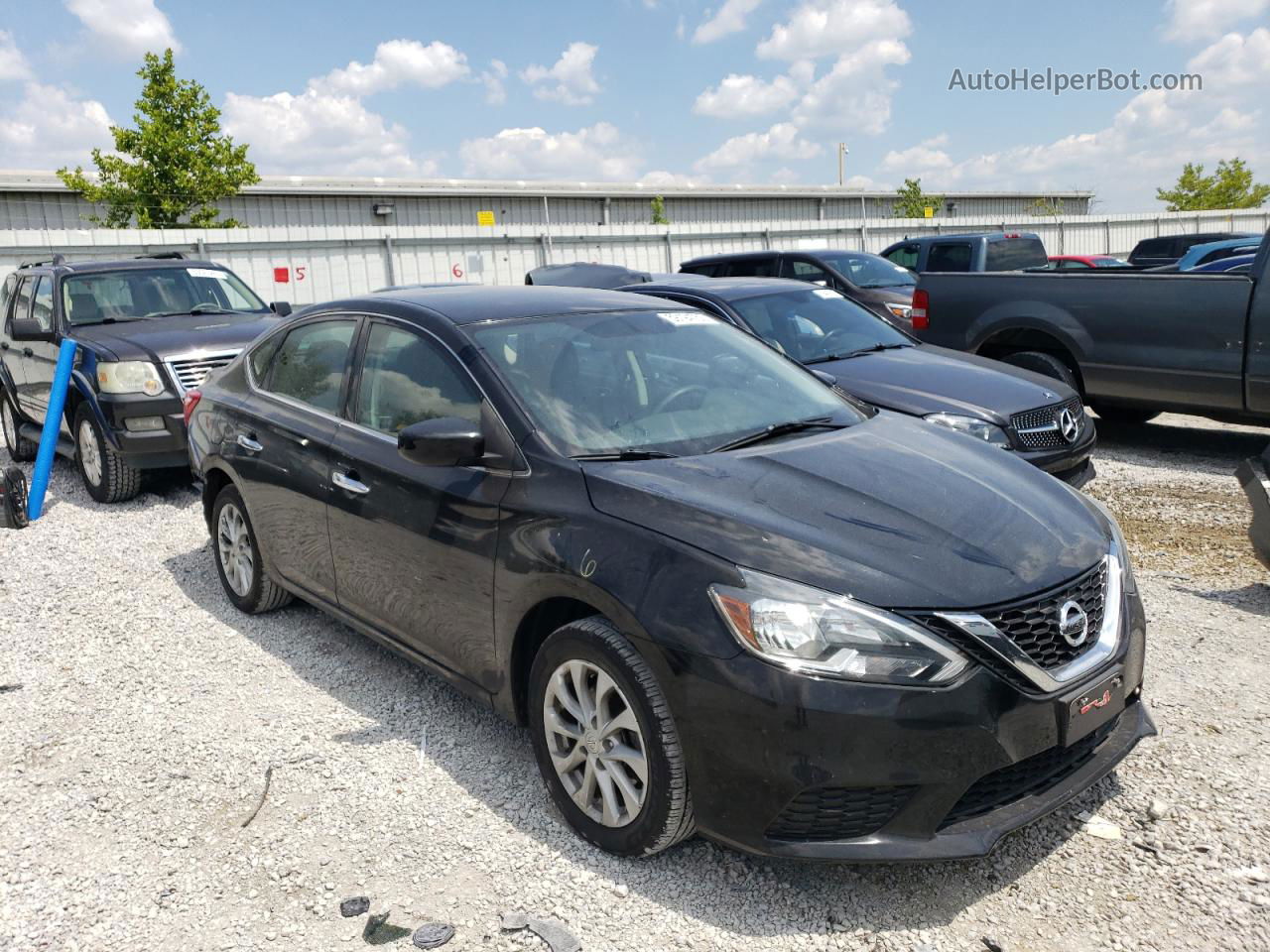 2019 Nissan Sentra S Черный vin: 3N1AB7APXKL628854