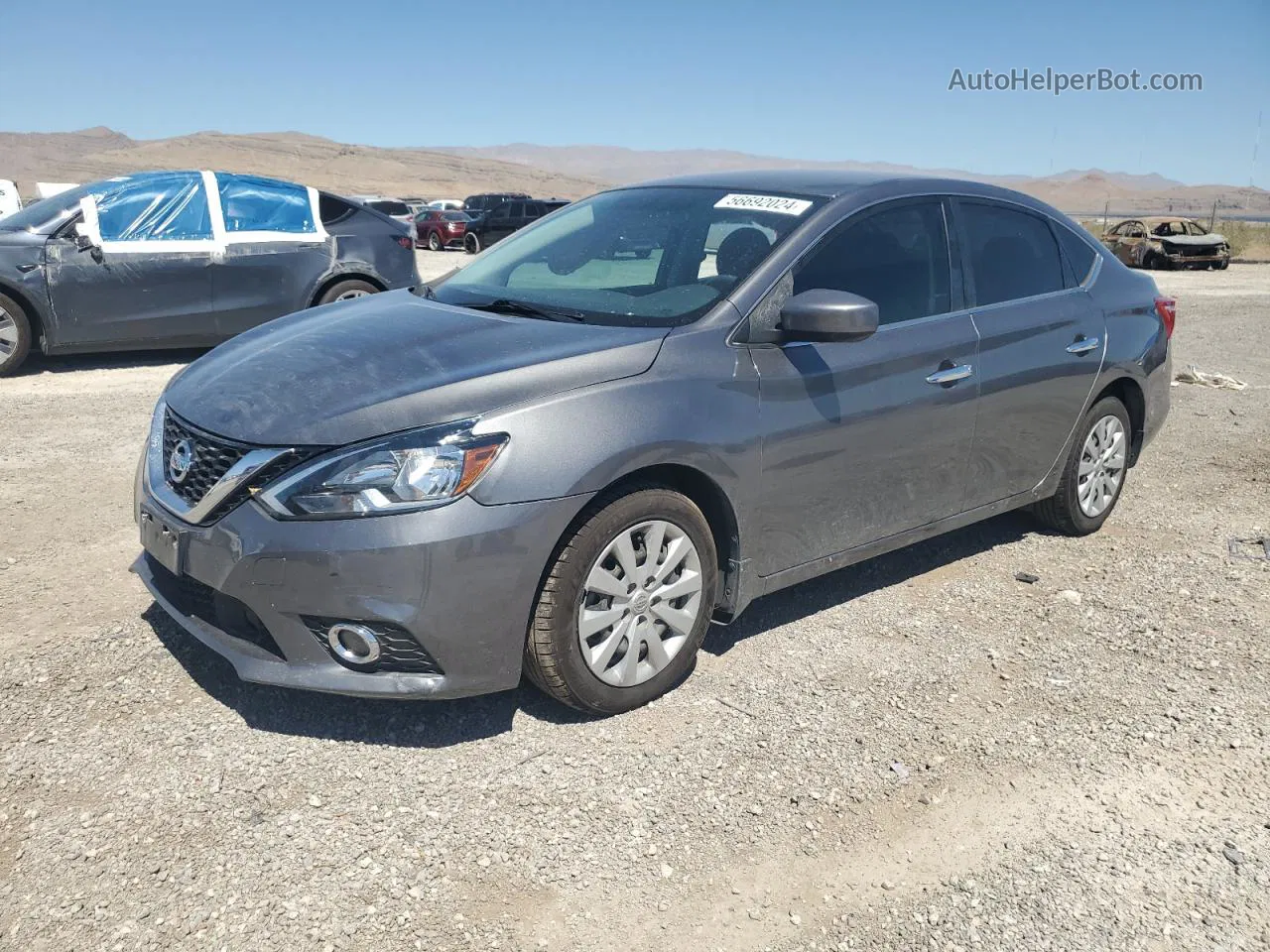 2019 Nissan Sentra S Gray vin: 3N1AB7APXKY223211