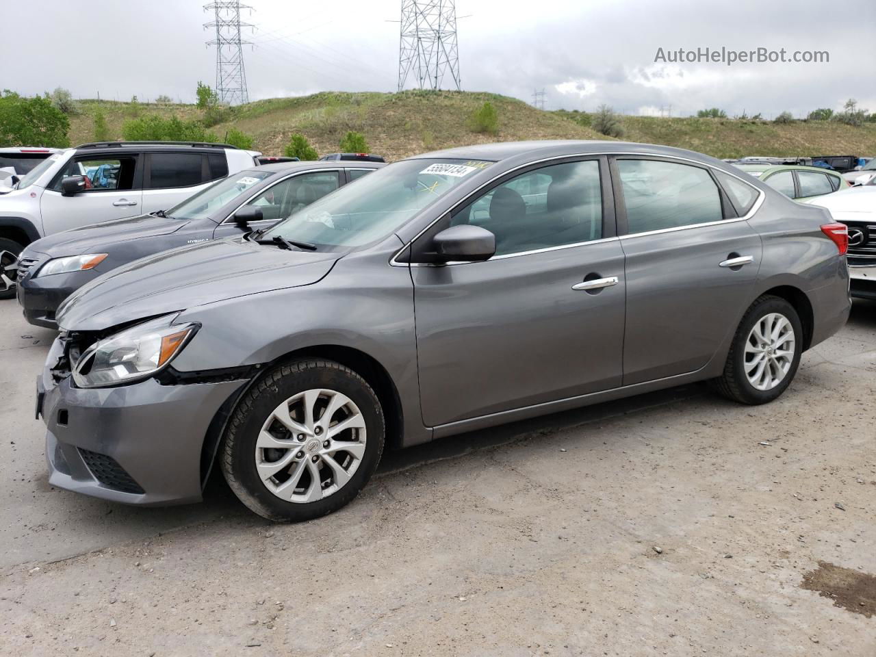 2019 Nissan Sentra S Серый vin: 3N1AB7APXKY243166