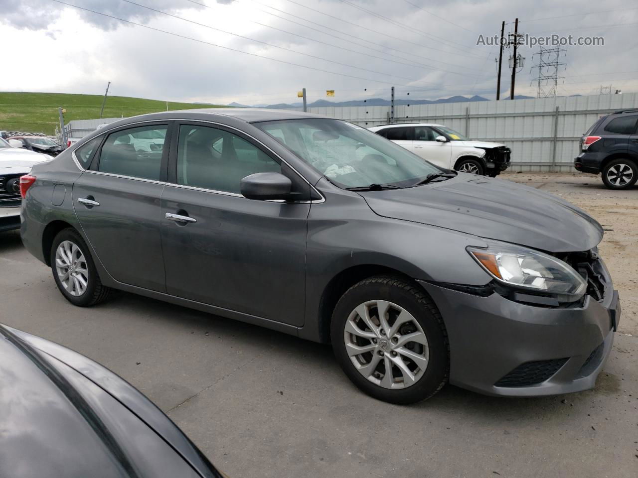 2019 Nissan Sentra S Серый vin: 3N1AB7APXKY243166