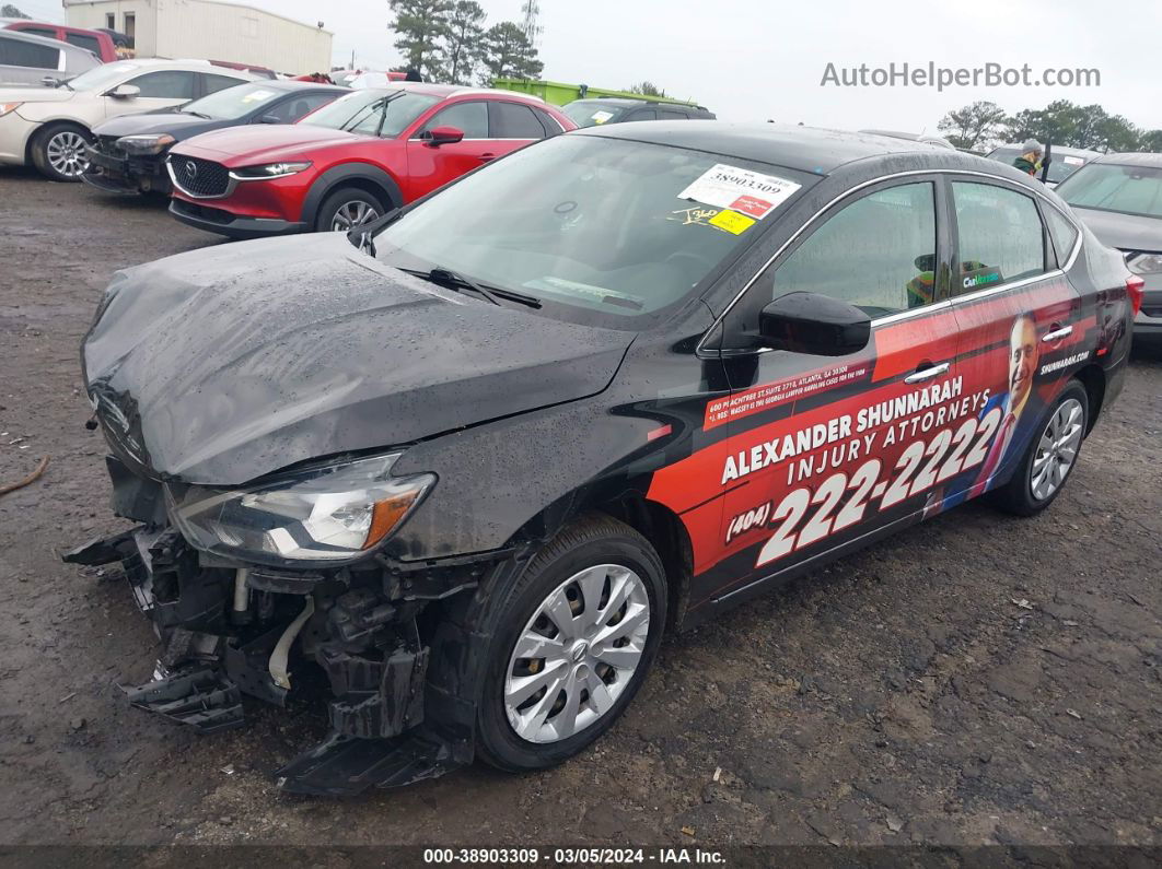 2019 Nissan Sentra S Черный vin: 3N1AB7APXKY298328