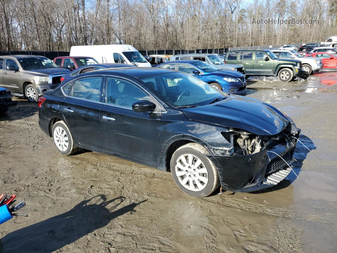 2019 Nissan Sentra S Черный vin: 3N1AB7APXKY300885