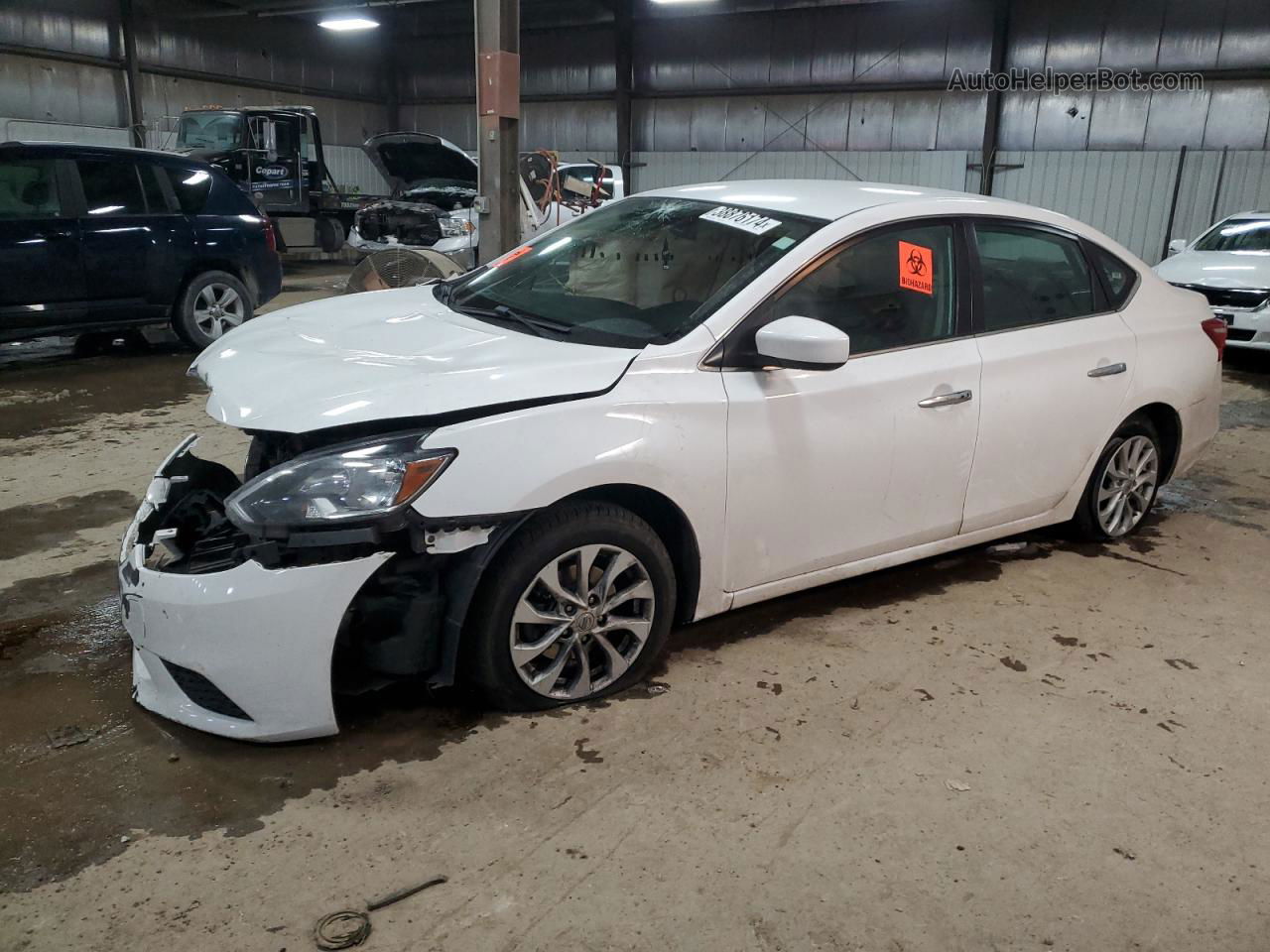 2019 Nissan Sentra S White vin: 3N1AB7APXKY301079