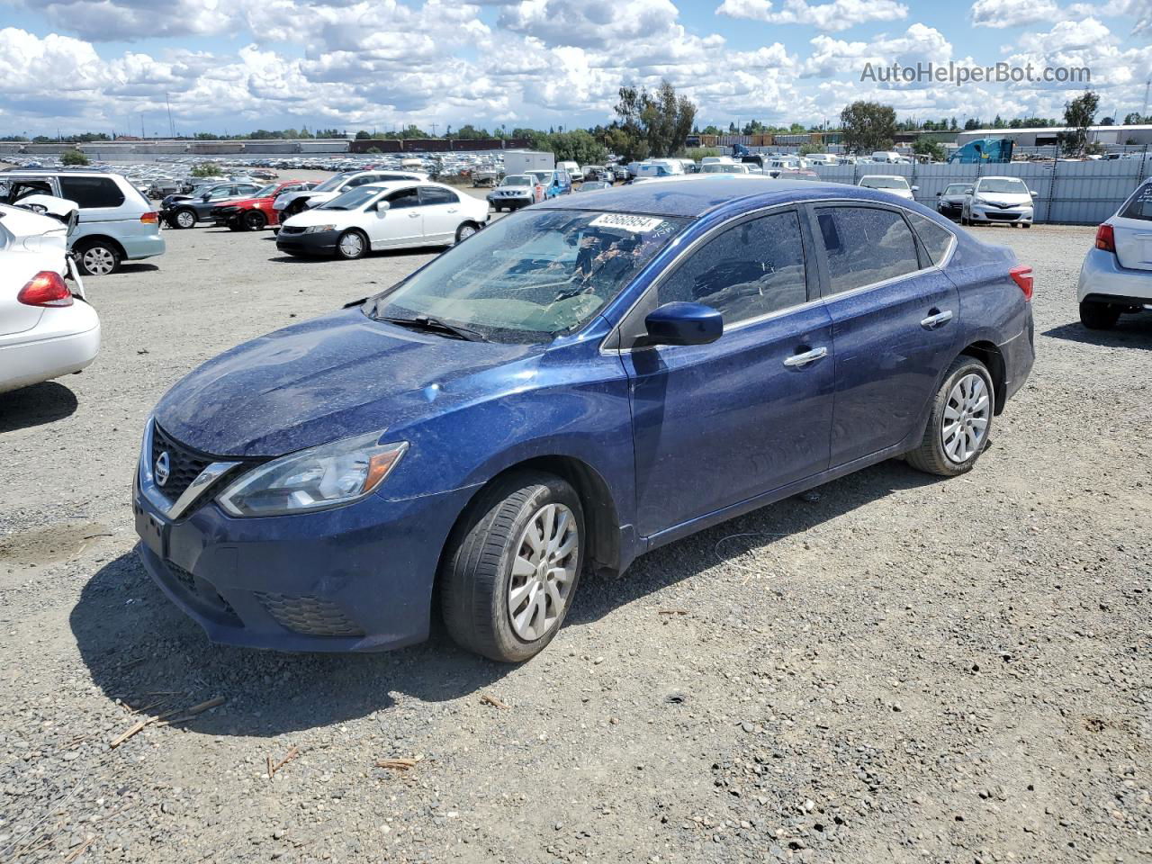 2019 Nissan Sentra S Blue vin: 3N1AB7APXKY303592