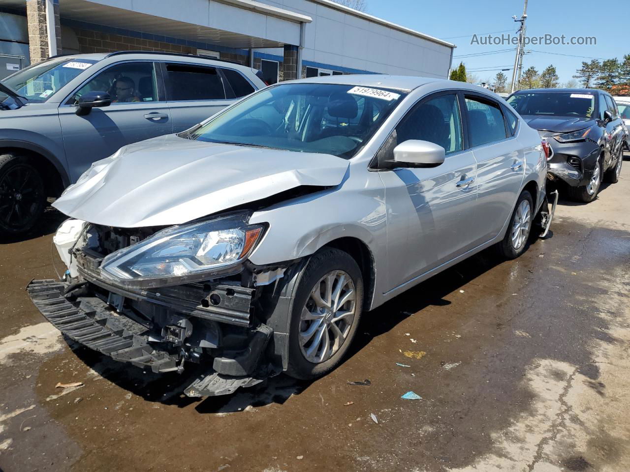 2019 Nissan Sentra S Серебряный vin: 3N1AB7APXKY329724