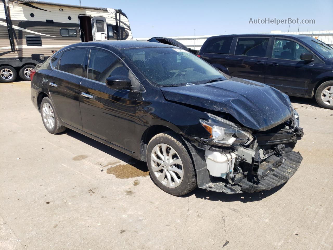 2019 Nissan Sentra S Черный vin: 3N1AB7APXKY347124