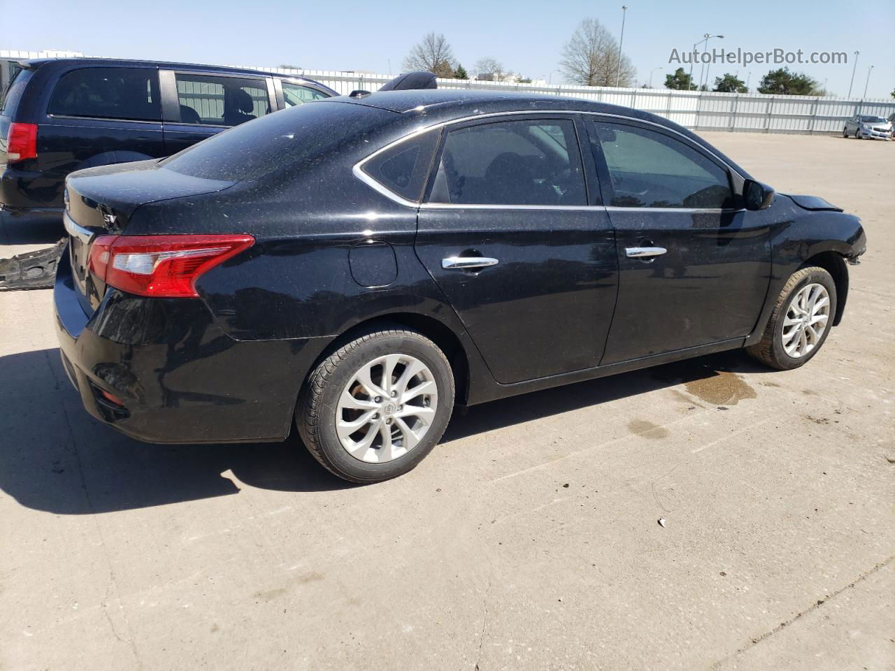 2019 Nissan Sentra S Черный vin: 3N1AB7APXKY347124