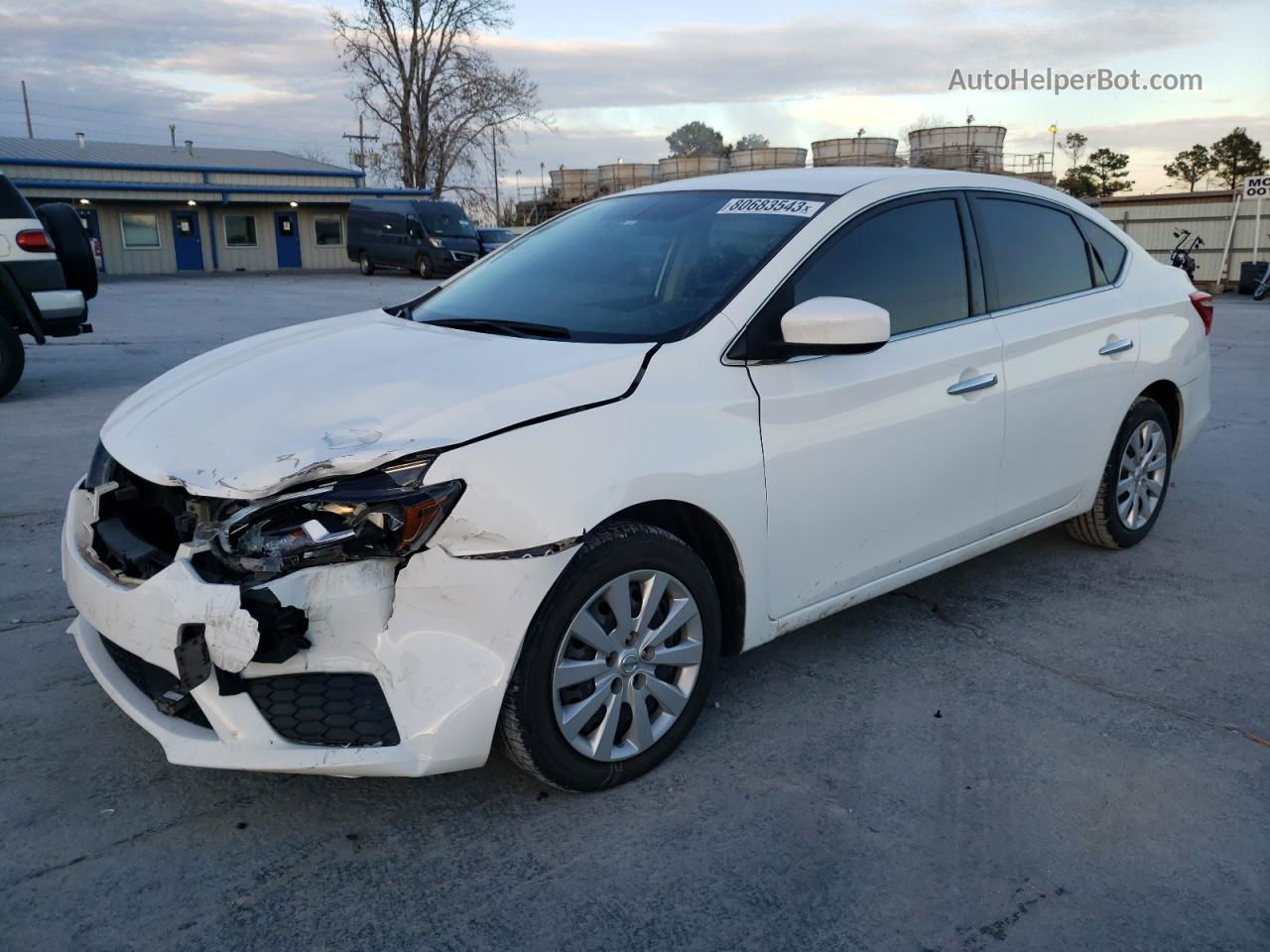 2019 Nissan Sentra S Белый vin: 3N1AB7APXKY373125