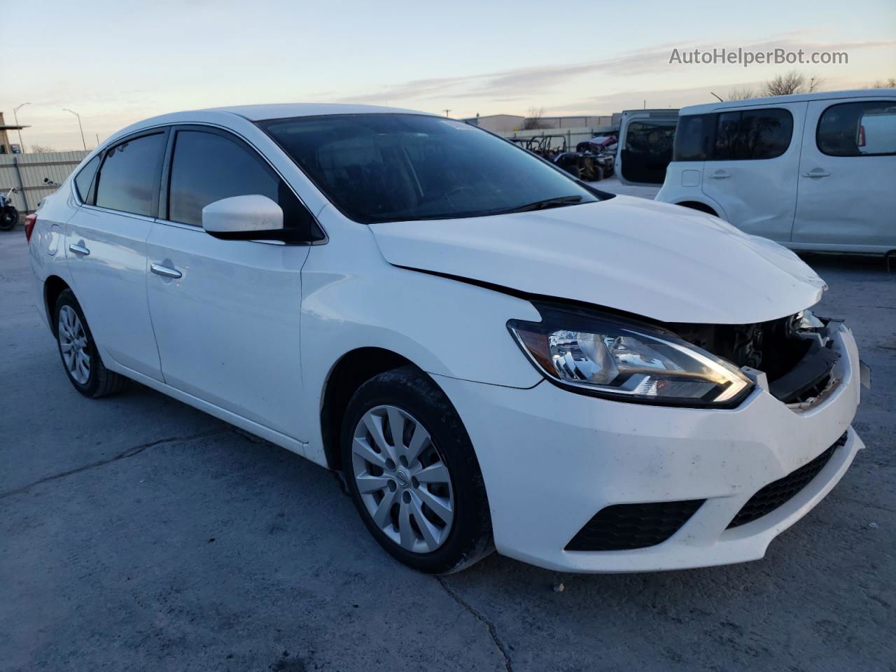 2019 Nissan Sentra S White vin: 3N1AB7APXKY373125