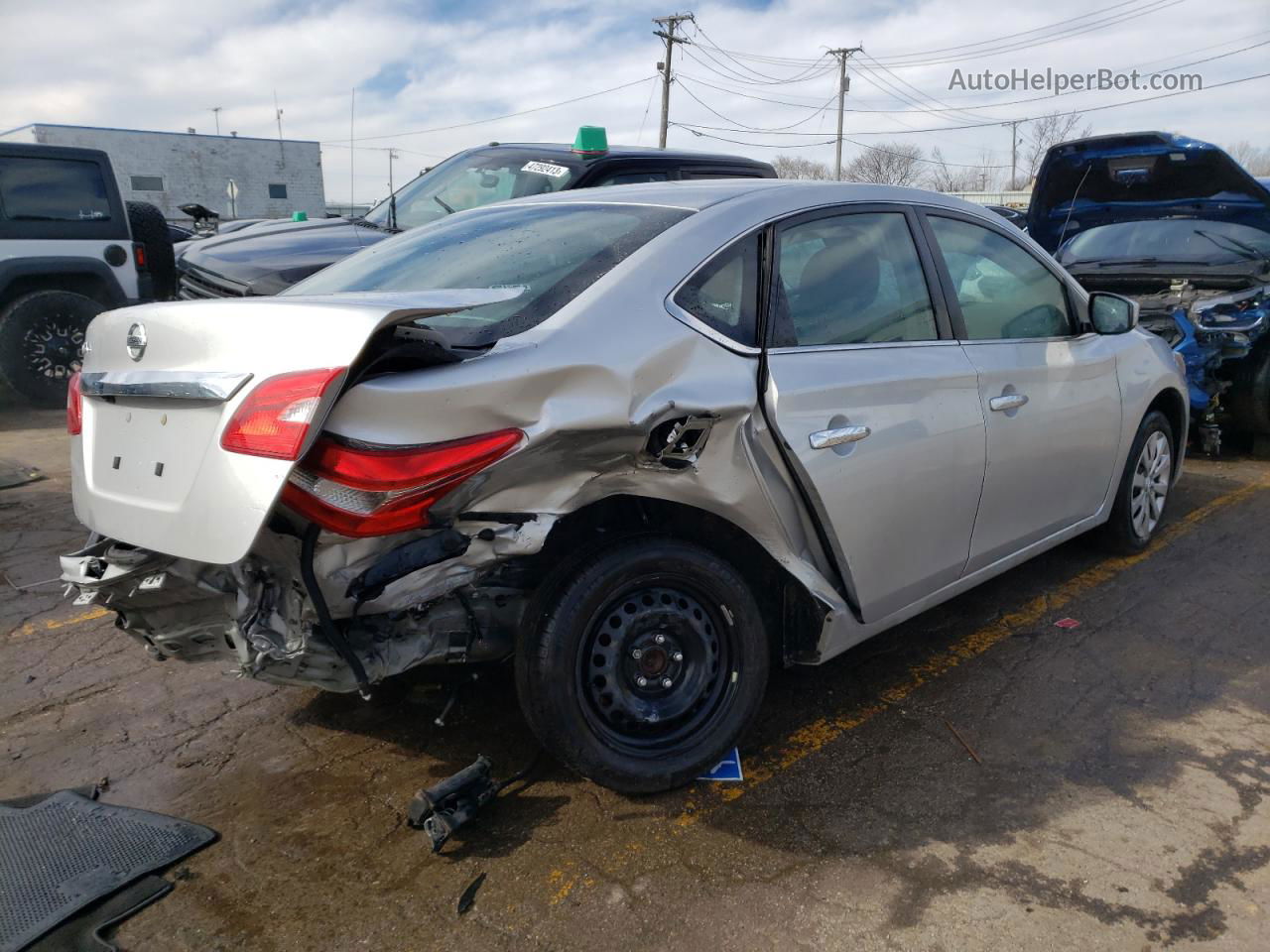 2019 Nissan Sentra S Silver vin: 3N1AB7APXKY375408