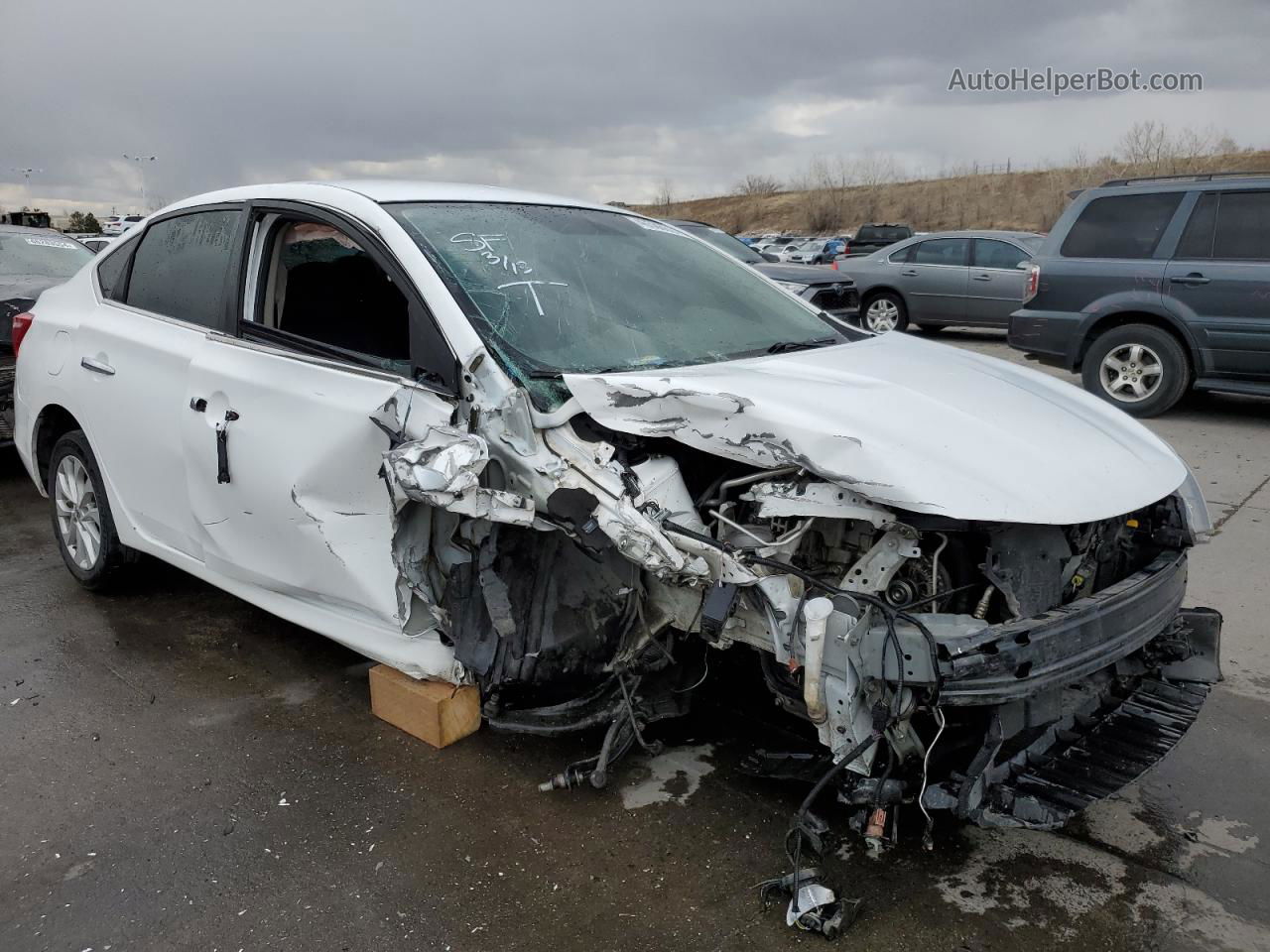 2019 Nissan Sentra S White vin: 3N1AB7APXKY376090