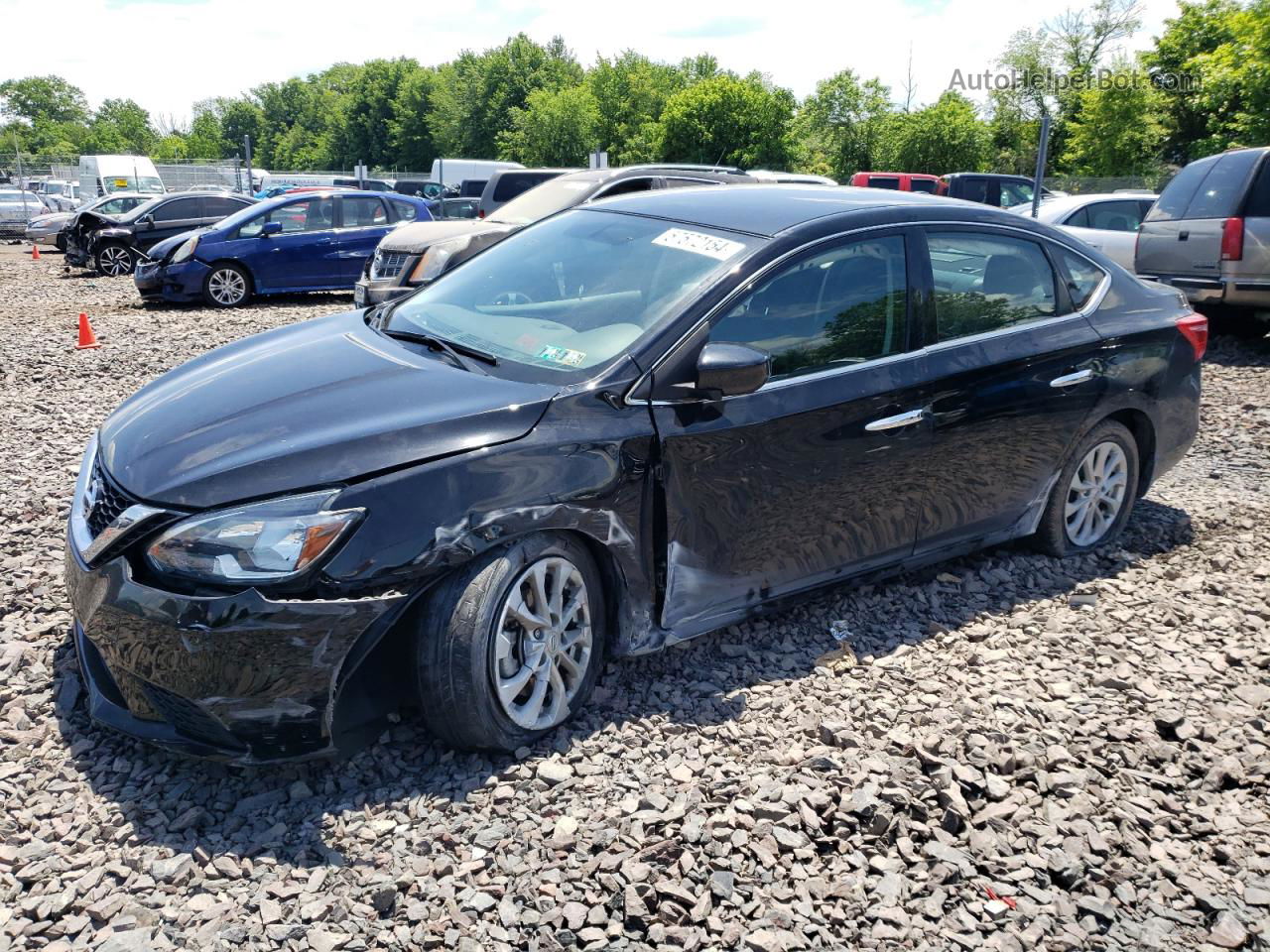 2019 Nissan Sentra S Black vin: 3N1AB7APXKY377420