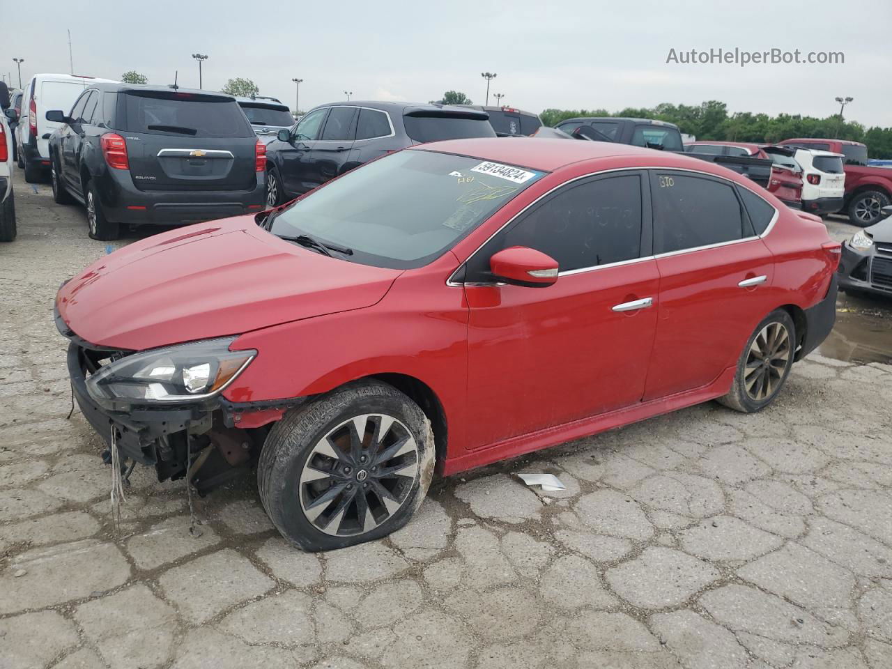 2019 Nissan Sentra S Красный vin: 3N1AB7APXKY379572