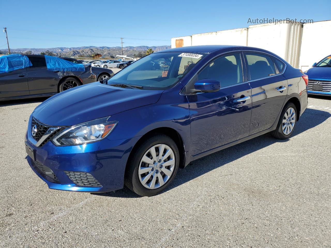 2019 Nissan Sentra S Blue vin: 3N1AB7APXKY386232