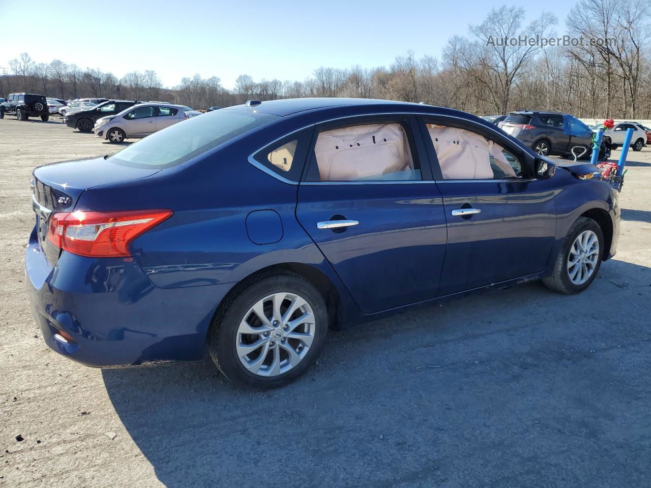 2019 Nissan Sentra S Blue vin: 3N1AB7APXKY386568