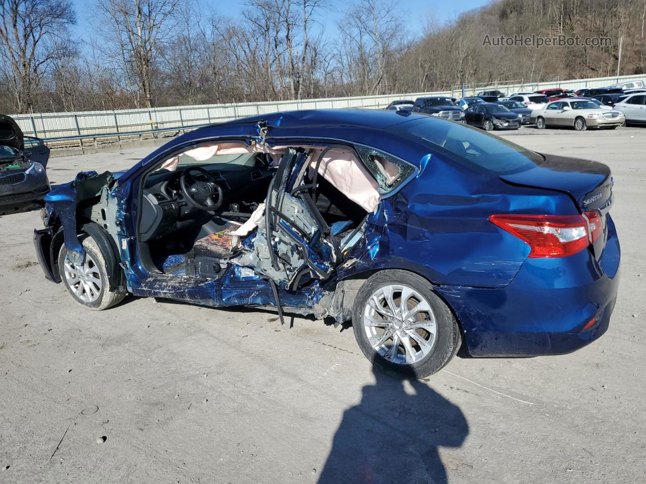 2019 Nissan Sentra S Blue vin: 3N1AB7APXKY386568