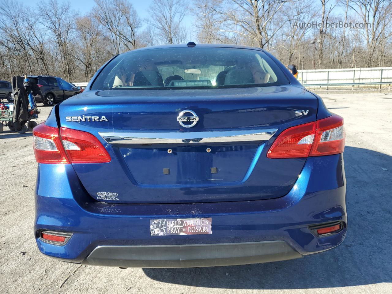 2019 Nissan Sentra S Синий vin: 3N1AB7APXKY386568