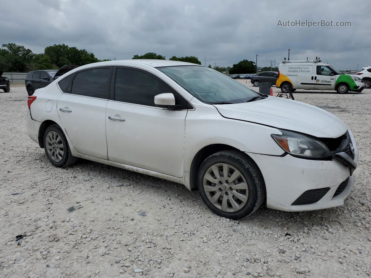 2019 Nissan Sentra S White vin: 3N1AB7APXKY442234