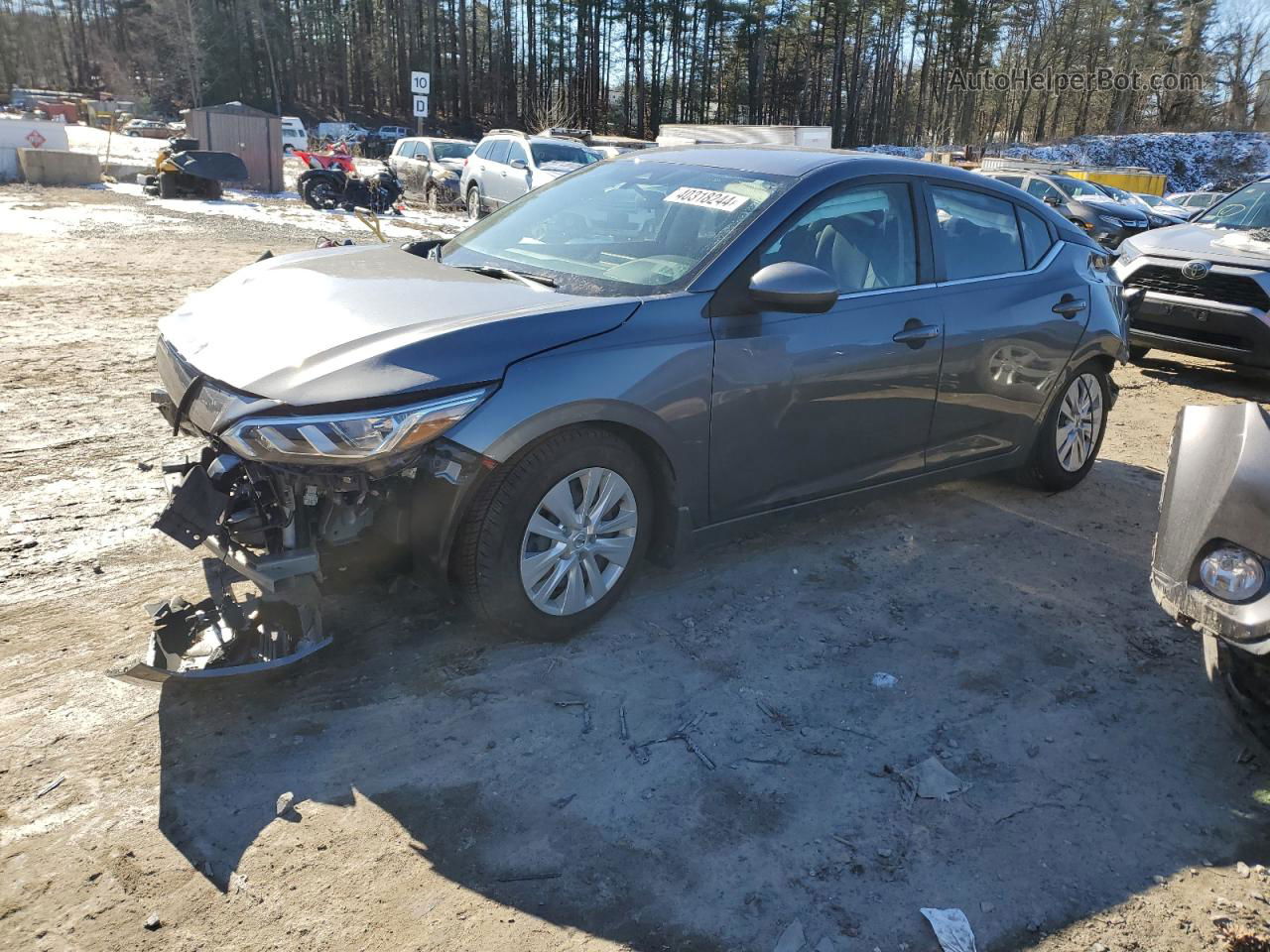 2020 Nissan Sentra S Серый vin: 3N1AB8BV7LY227110