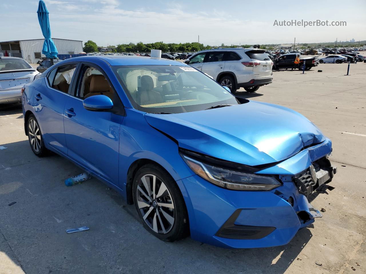 2020 Nissan Sentra Sv Blue vin: 3N1AB8CV0LY206002