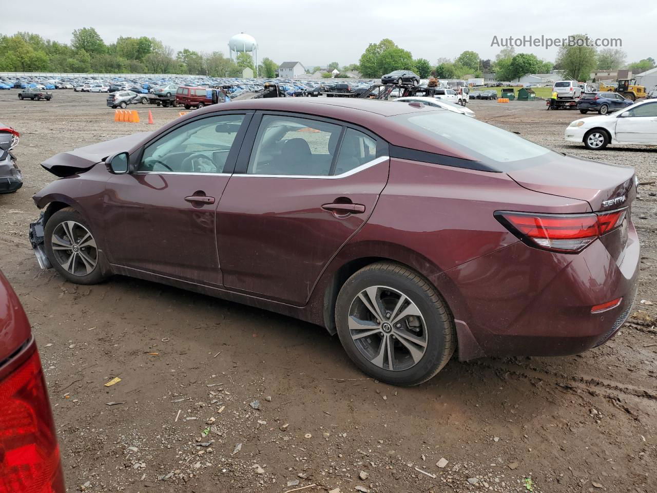 2020 Nissan Sentra Sv Темно-бордовый vin: 3N1AB8CV0LY236438