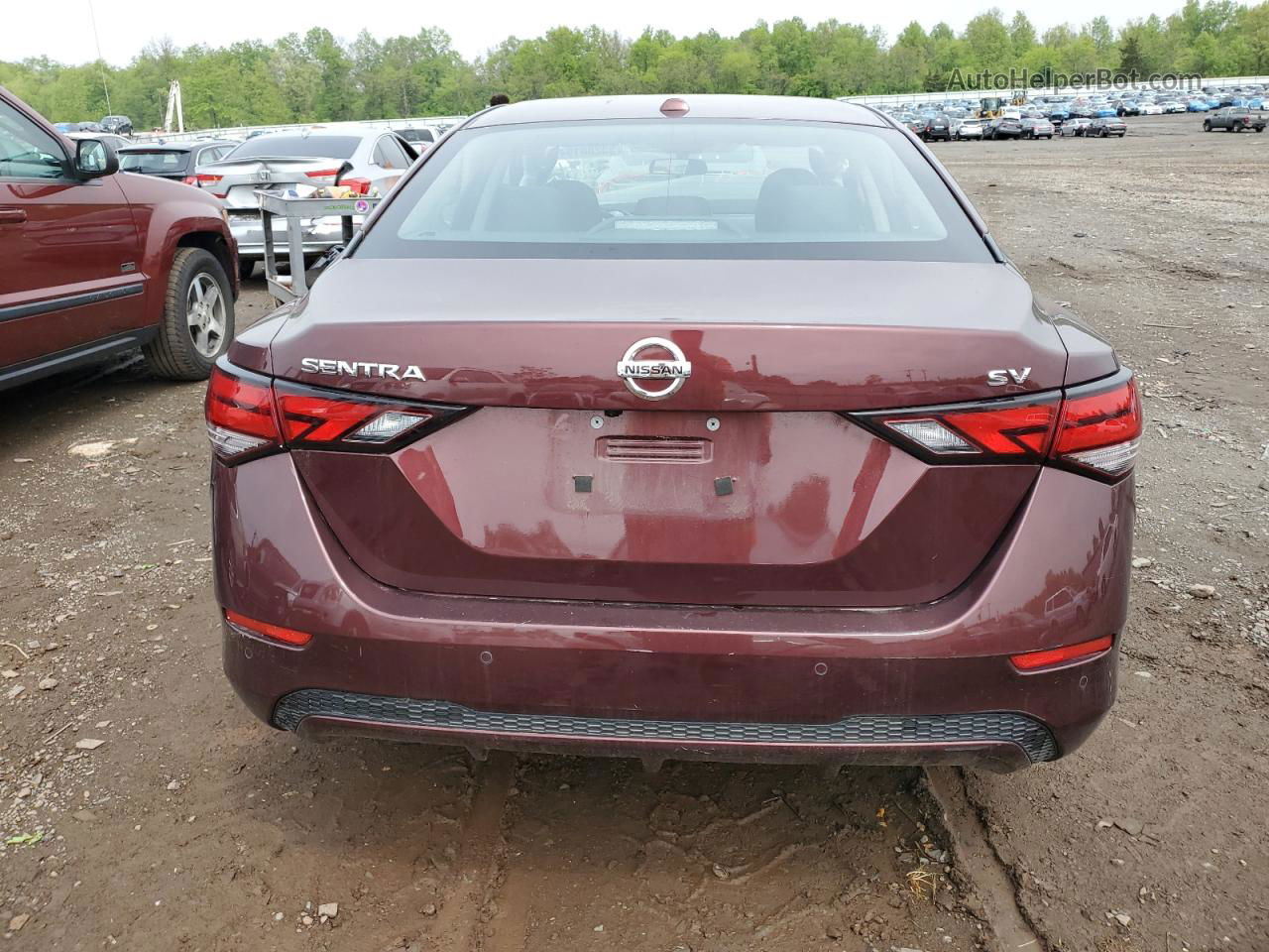 2020 Nissan Sentra Sv Maroon vin: 3N1AB8CV0LY236438