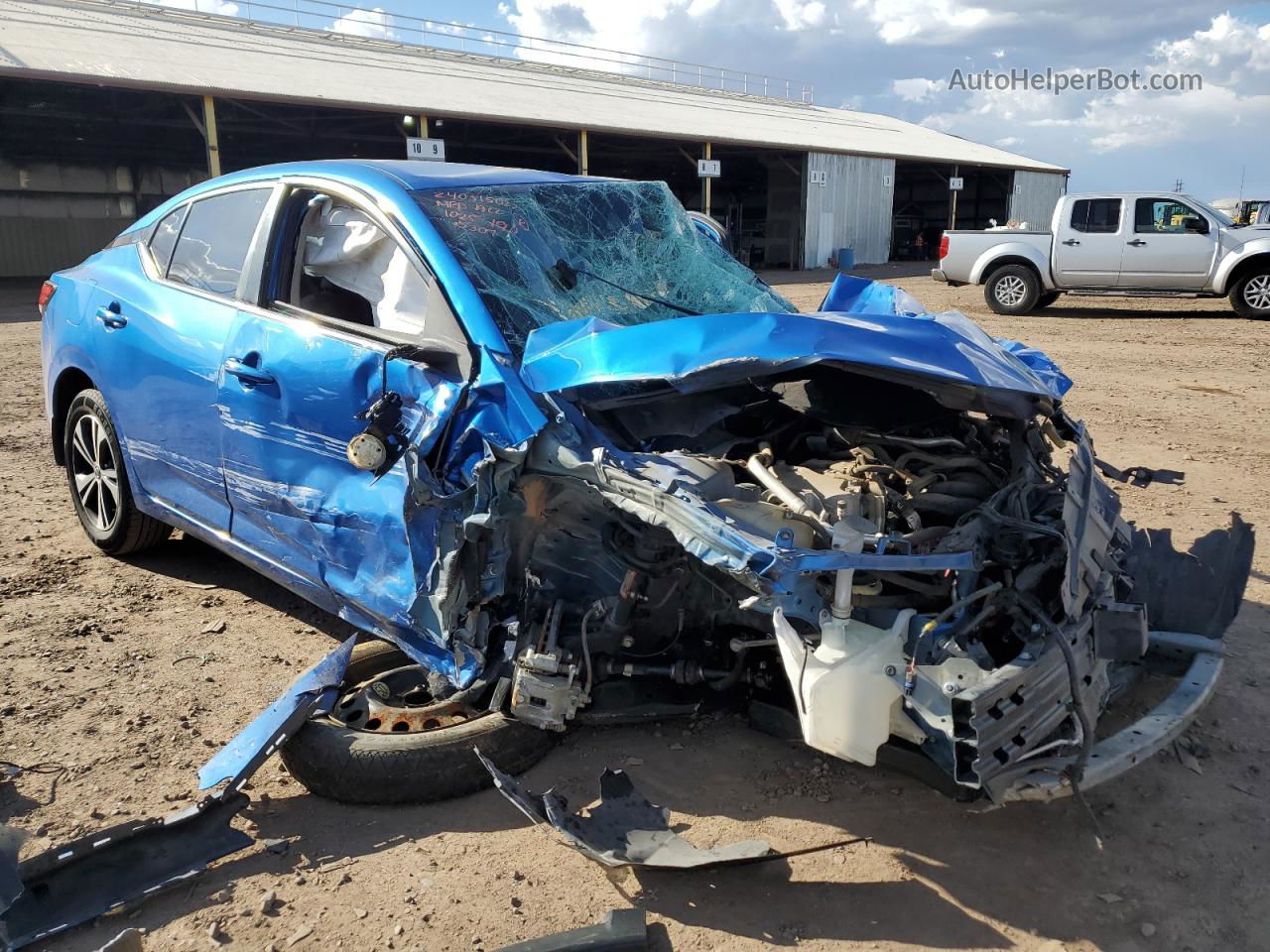 2020 Nissan Sentra Sv Blue vin: 3N1AB8CV1LY215307