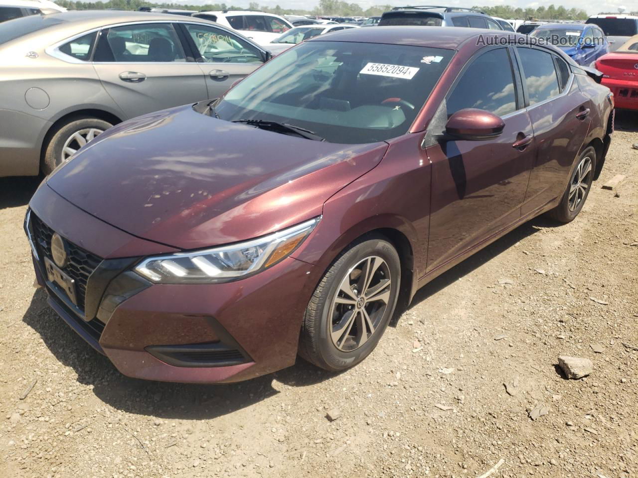 2020 Nissan Sentra Sv Burgundy vin: 3N1AB8CV1LY236951