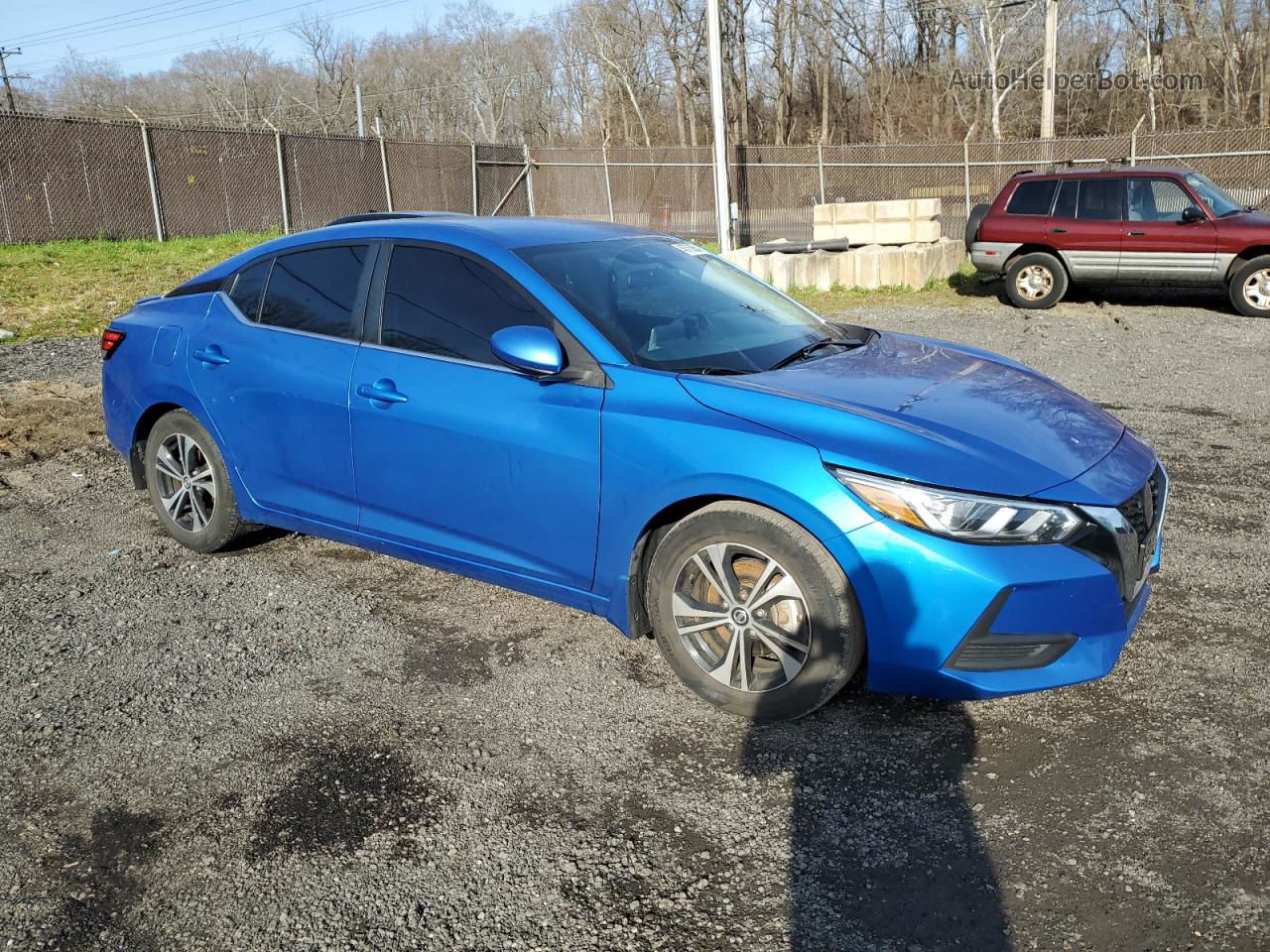 2020 Nissan Sentra Sv Blue vin: 3N1AB8CV1LY271585