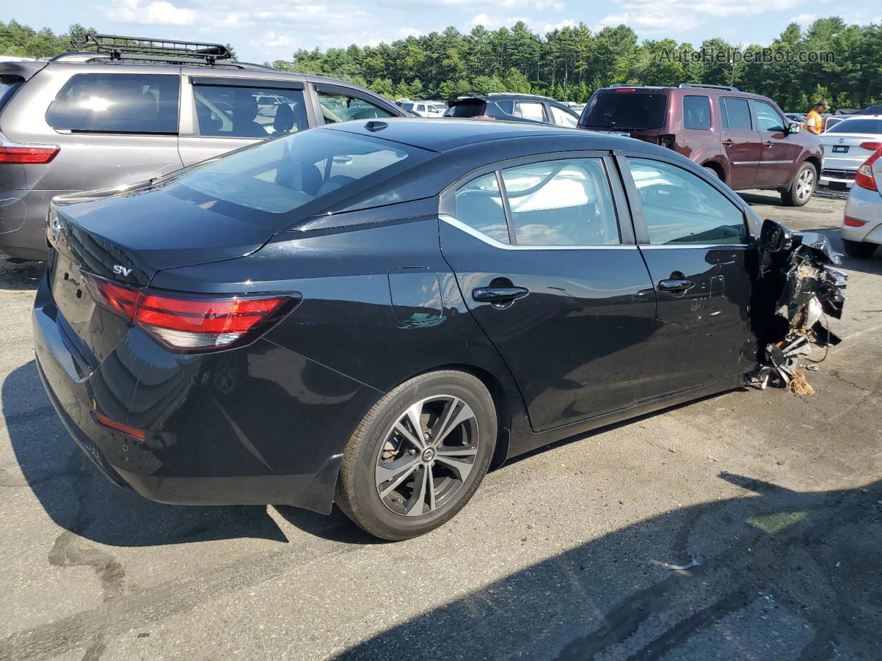 2020 Nissan Sentra Sv Черный vin: 3N1AB8CV1LY288015