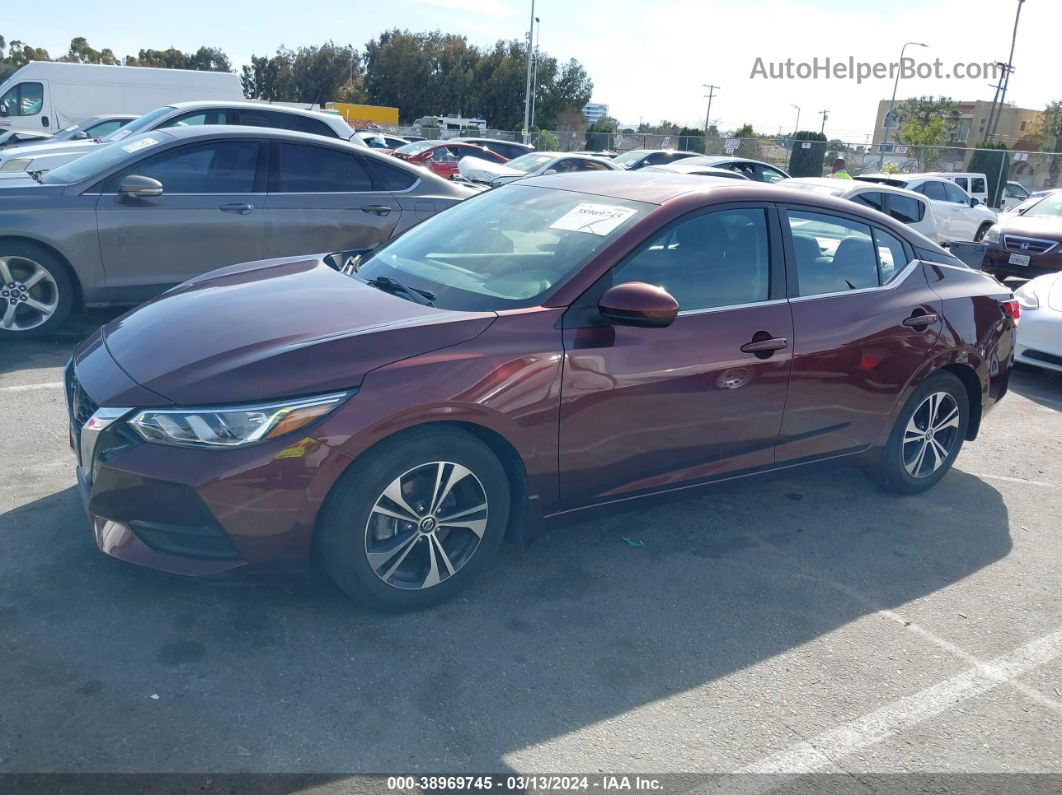 2021 Nissan Sentra Sv Xtronic Cvt Burgundy vin: 3N1AB8CV1MY230021