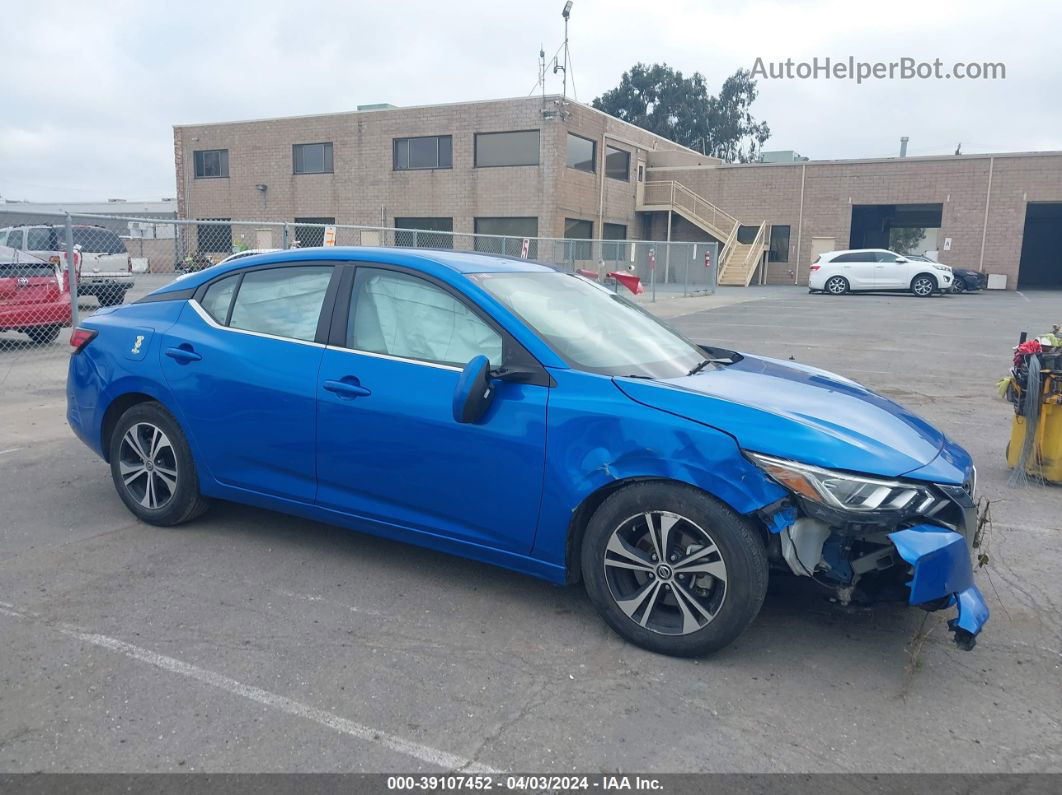 2021 Nissan Sentra Sv Xtronic Cvt Синий vin: 3N1AB8CV1MY235817