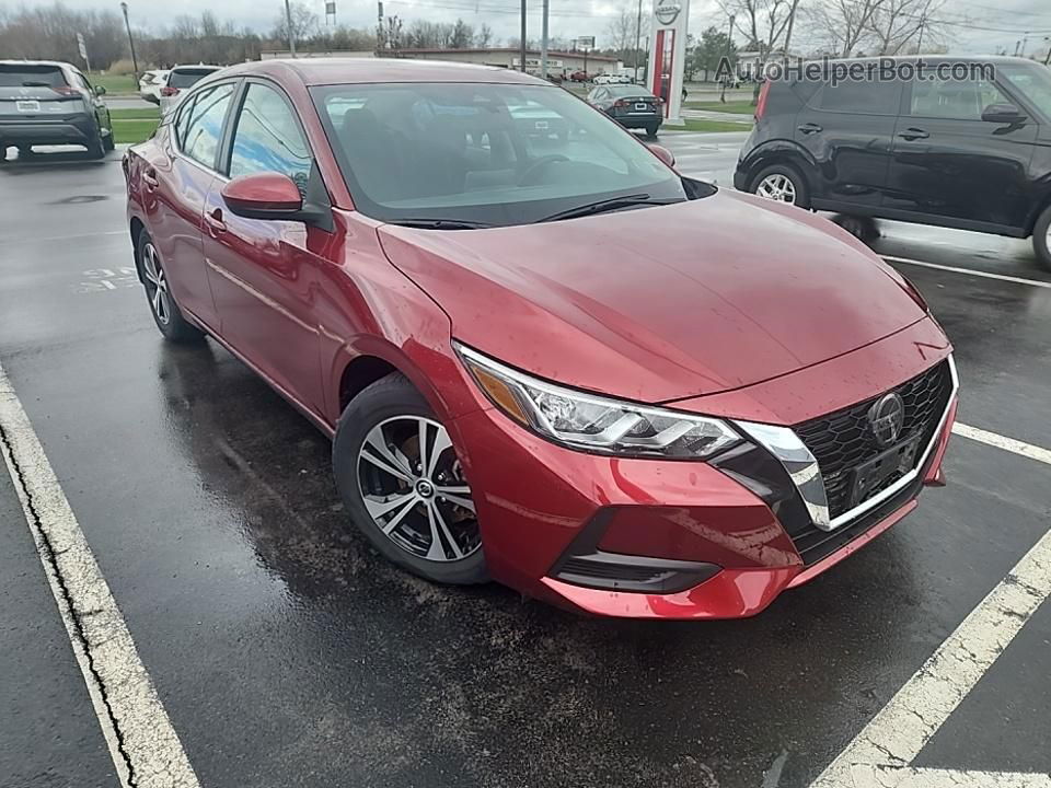 2021 Nissan Sentra Sv Red vin: 3N1AB8CV1MY252228