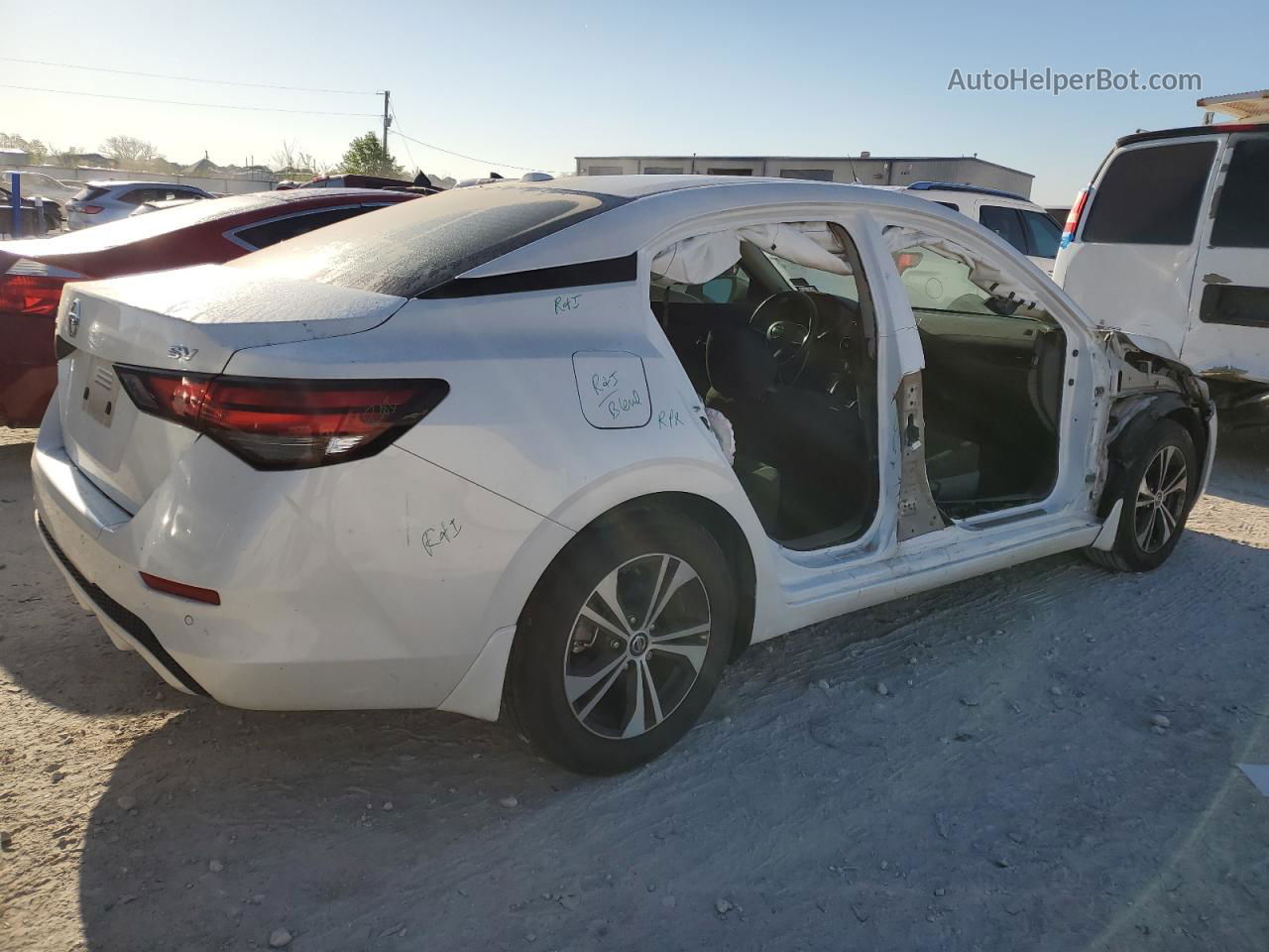 2021 Nissan Sentra Sv Белый vin: 3N1AB8CV1MY252603