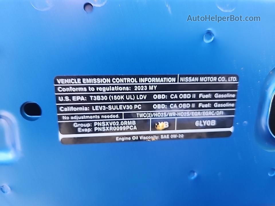 2023 Nissan Sentra Sv Blue vin: 3N1AB8CV1PY313761