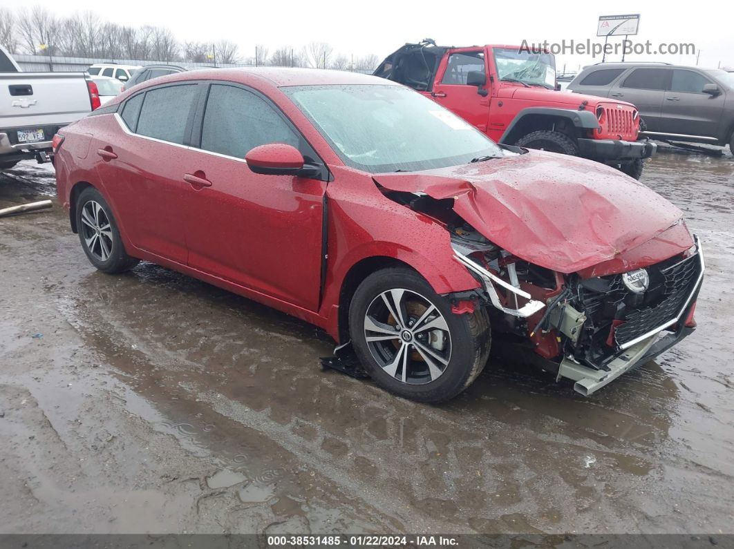 2021 Nissan Sentra Sv Red vin: 3N1AB8CV2MY263609