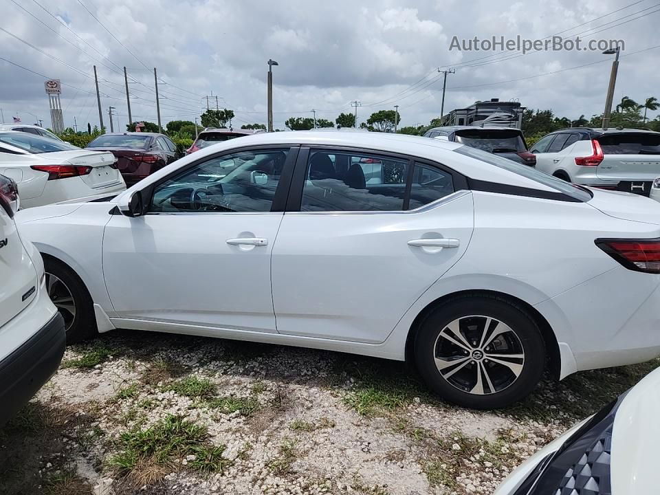 2021 Nissan Sentra Sv Белый vin: 3N1AB8CV2MY310301