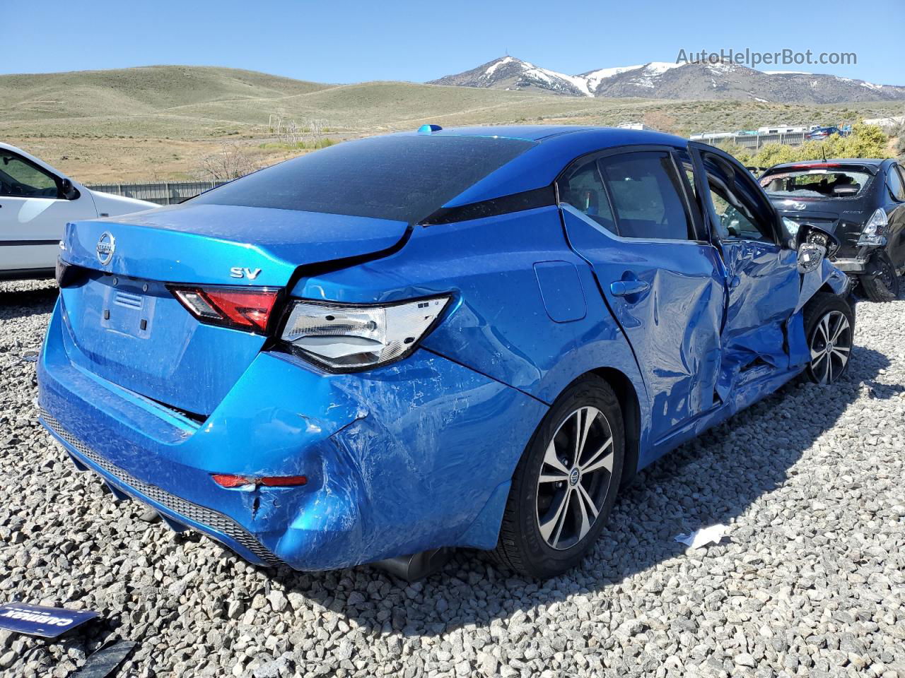 2020 Nissan Sentra Sv Синий vin: 3N1AB8CV3LY245778