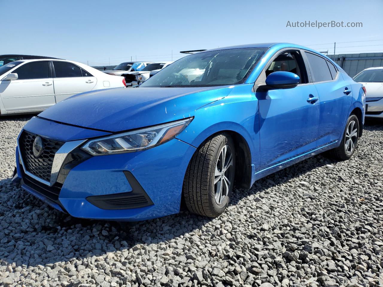 2020 Nissan Sentra Sv Синий vin: 3N1AB8CV3LY245778