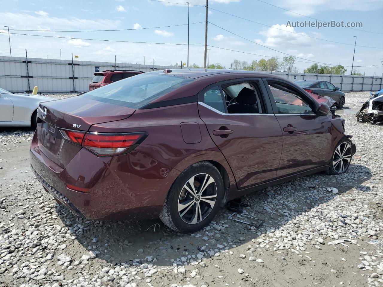 2020 Nissan Sentra Sv Темно-бордовый vin: 3N1AB8CV3LY249250