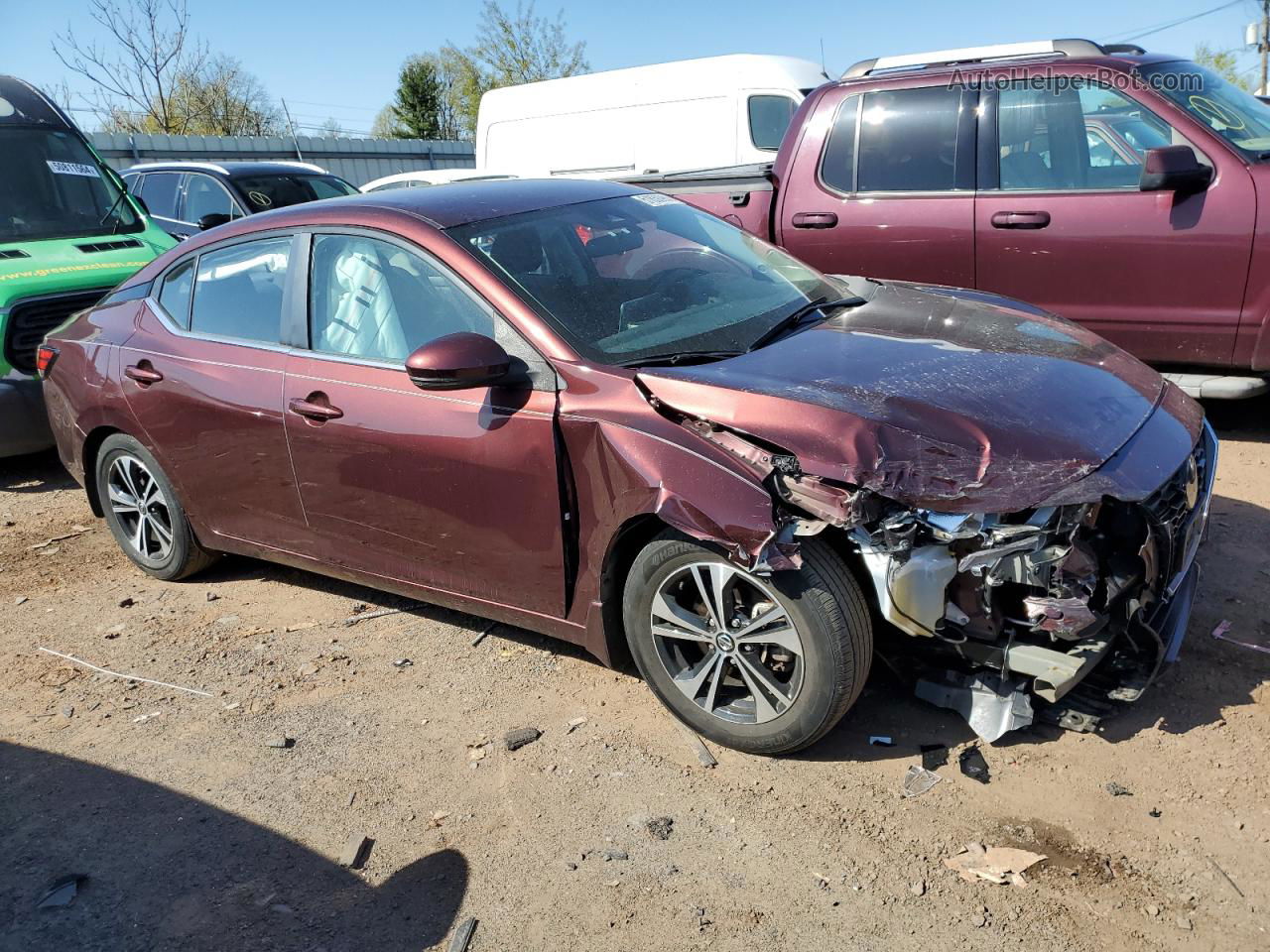 2020 Nissan Sentra Sv Red vin: 3N1AB8CV3LY278196