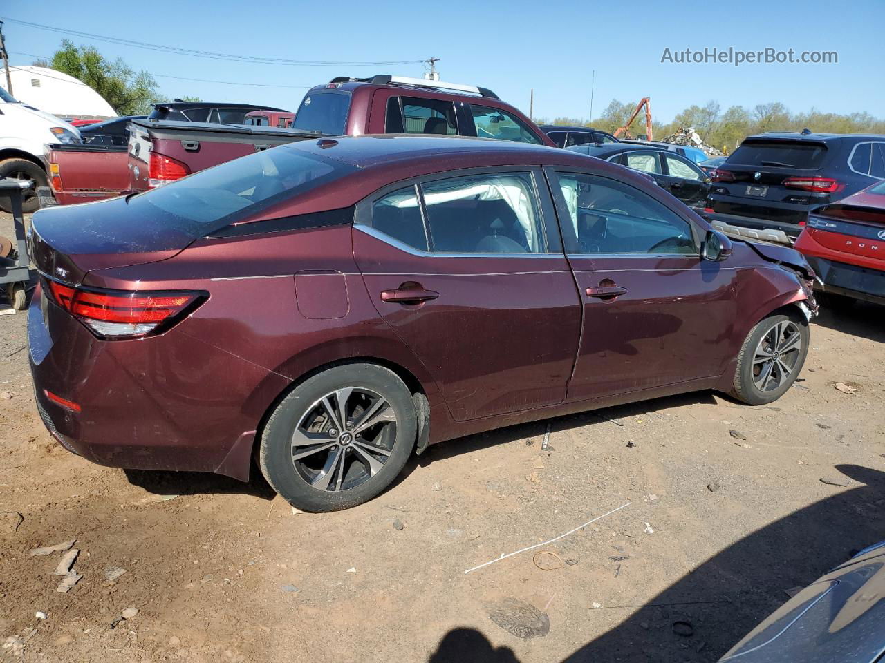 2020 Nissan Sentra Sv Красный vin: 3N1AB8CV3LY278196