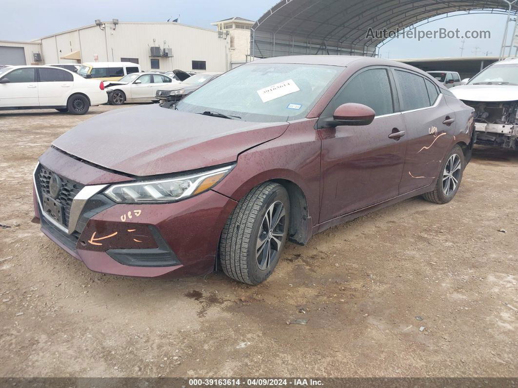 2021 Nissan Sentra Sv Xtronic Cvt Maroon vin: 3N1AB8CV3MY277356