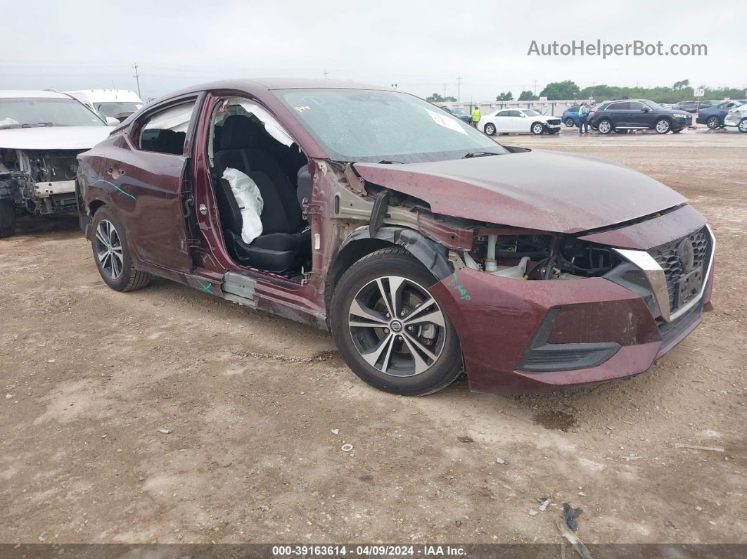 2021 Nissan Sentra Sv Xtronic Cvt Maroon vin: 3N1AB8CV3MY277356