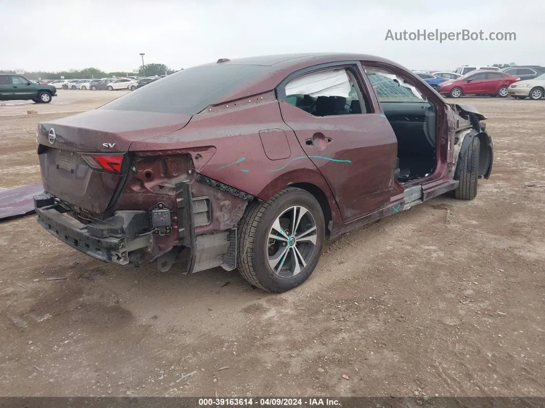 2021 Nissan Sentra Sv Xtronic Cvt Maroon vin: 3N1AB8CV3MY277356