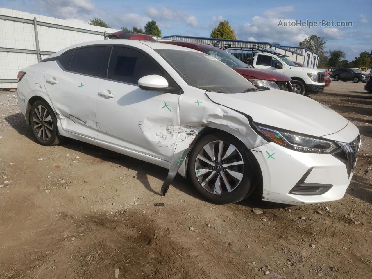 2020 Nissan Sentra Sv White vin: 3N1AB8CV4LY218833