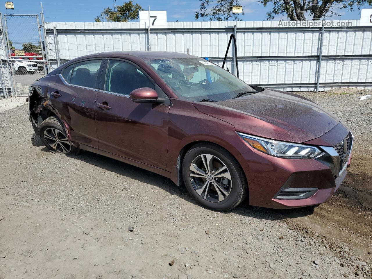 2020 Nissan Sentra Sv Бордовый vin: 3N1AB8CV4LY233252