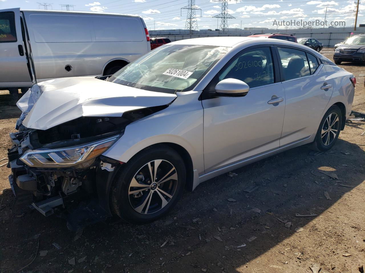 2020 Nissan Sentra Sv Серебряный vin: 3N1AB8CV4LY236913