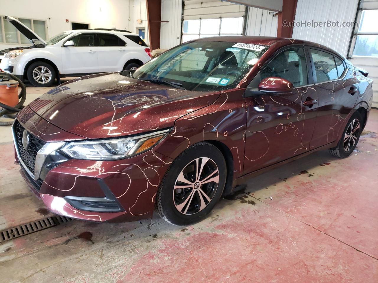 2020 Nissan Sentra Sv Maroon vin: 3N1AB8CV4LY238130